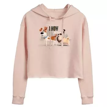 Укороченная толстовка с рисунком Juniors' Secret Life Of Pets I Know Licensed Character, розовый