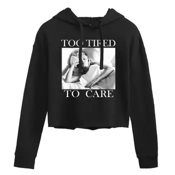 Худи с рисунком Marilyn Monroe «Too Tired To Care» Licensed Character, черный