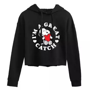 Худи с рисунком Peanuts Snoopy "Great Catch" Licensed Character, черный