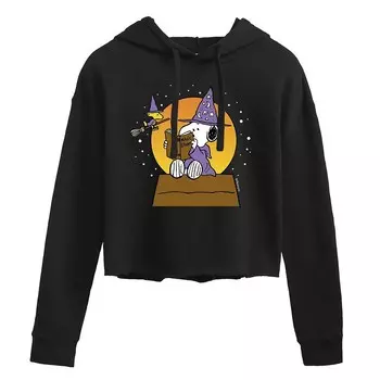 Укороченная толстовка с рисунком Peanuts Sorcerer Snoopy & Woodstock для юниоров Licensed Character, черный