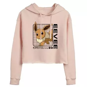 Укороченная толстовка с рисунком Pokemon Eevee Stats для юниоров Licensed Character