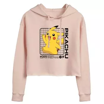 Укороченная толстовка с рисунком Pokemon Pikachu Stats для юниоров Licensed Character