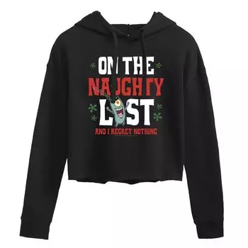 Укороченная толстовка с рисунком SpongeBob Naughty List для юниоров Licensed Character