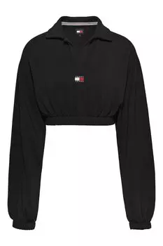 Укороченная толстовка с воротником Tommy Jeans, черный