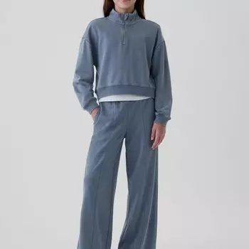 Укороченная толстовка с застежкой-молнией на половину длины Gap, синий