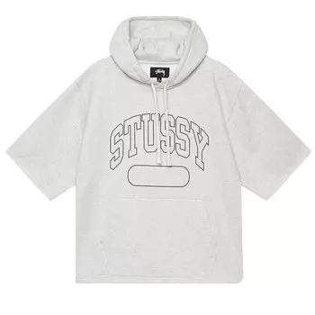 Укороченная толстовка свободного кроя с короткими рукавами Stussy Ash Heather