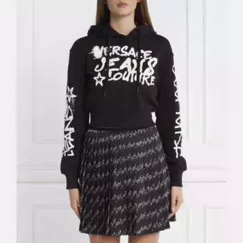 Укороченная толстовка Versace, черный