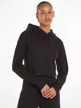 Укороченная толстовка в рубчик Calvin Klein, цвет CK Black