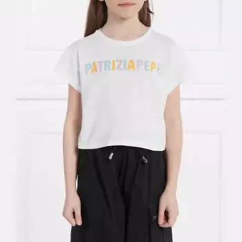 Укороченная трикотажная футболка Patrizia Pepe, белый