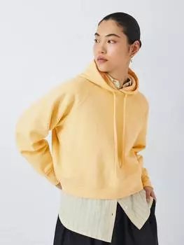 Укороченная трикотажная толстовка с капюшоном John Lewis , желтый