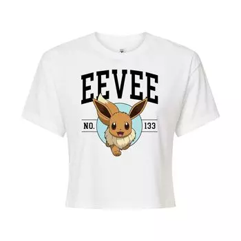 Укороченная университетская футболка с рисунком Pokmon Eevee для юниоров Licensed Character, белый