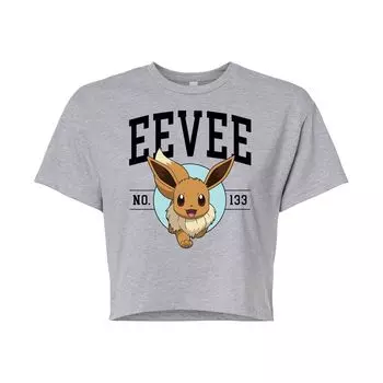 Укороченная университетская футболка с рисунком Pokmon Eevee для юниоров Licensed Character, серый