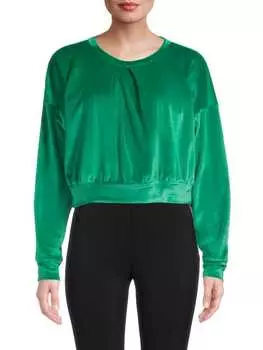 Укороченная велюровая толстовка со складками Theo &amp; Spence Emerald