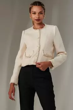 Укороченная винтажная куртка Jolie Moi, бежевый