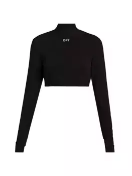 Укороченная водолазка с логотипом Off-White, белый
