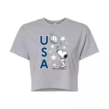 Укороченная волейбольная футболка для юниоров Peanuts Snoopy USA Licensed Character, серый