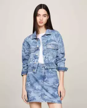 Укороченная женская джинсовая куртка Claire Tommy Jeans, цвет Azul ndigo