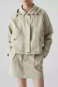 УКОРОЧЕННАЯ КУРТКА С КАПЮШОНОМ CLOSED, цвет reed beige