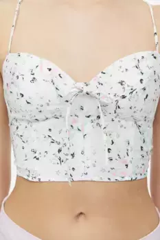 Укороченное бюстье H&M, белый