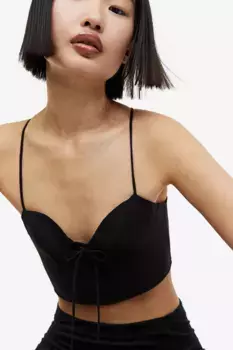 Укороченное бюстье H&M, черный
