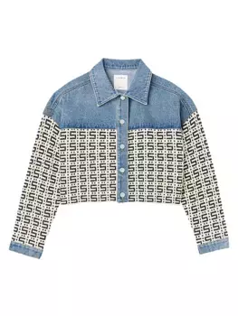 Укороченное джинсовое пальто Sandro, цвет blue jean