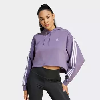 укороченное худи adicolor с 3 полосками adidas Originals, цвет shadow violet