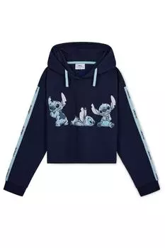 Укороченное худи через голову Stitch Disney, синий