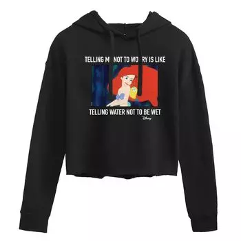 Укороченное худи Disney's Disney's The Little Mermaid Not Worry для юниоров Licensed Character, черный