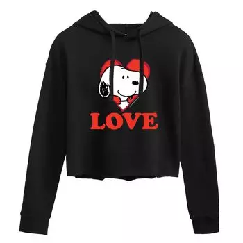 Укороченное худи для подростков Peanuts Snoopy Love Licensed Character, черный