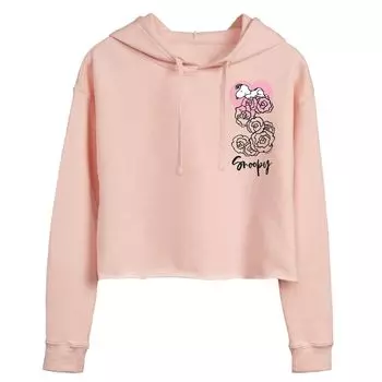 Укороченное худи для подростков Peanuts Snoopy Roses Licensed Character