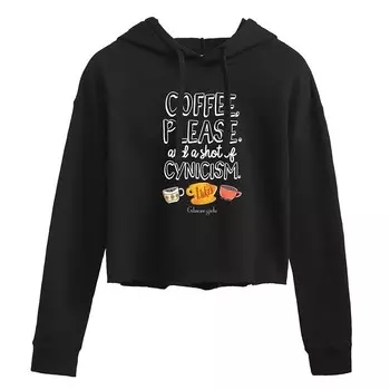 Укороченное худи Gilmore Girls Coffee Cynicism для юниоров Licensed Character, черный