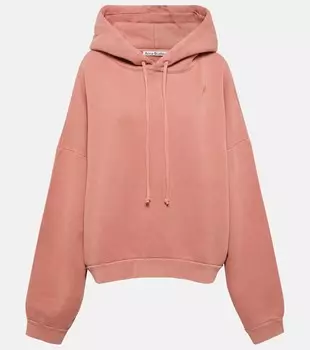 Укороченное худи из хлопкового флиса Fester ACNE STUDIOS, розовый