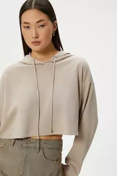 Укороченное худи из модала Koton, бежевый