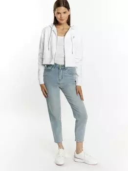 Укороченное худи на молнии Mymo, экрю