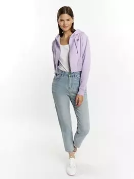 Укороченное худи на молнии Mymo, фиолетовый