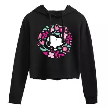 Укороченное худи с цветочным принтом для подростков Peanuts Snoopy Licensed Character
