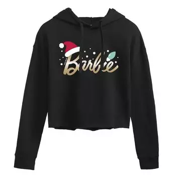 Худи с графическим рисунком Barbie Santa Logo Licensed Character, черный