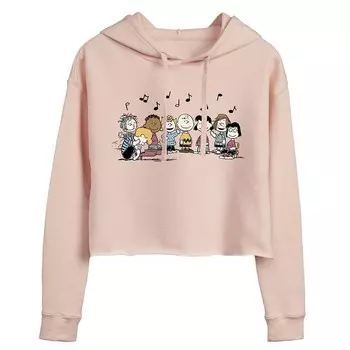 Укороченное худи с графическим рисунком Juniors' Peanuts Music Licensed Character, розовый