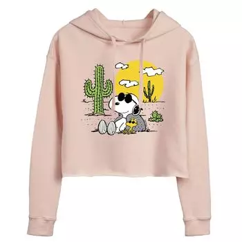 Укороченное худи с графическим рисунком Juniors' Peaunts Desert Licensed Character