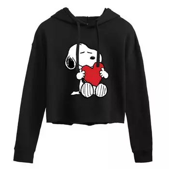 Укороченное худи с графическим рисунком Peanuts для детей Juniors Licensed Character, черный