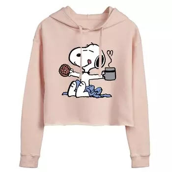 Укороченное худи с графическим рисунком Peanuts Snoopy & Coffee для подростков Licensed Character