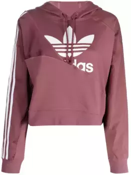 Укороченное худи с кулиской Adidas, красный