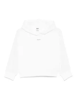 Укороченное худи с логотипом DKNY, белый