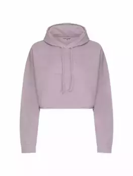Укороченное худи с логотипом Ganni, сиреневый