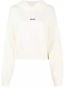 Укороченное худи с логотипом MSGM, нейтральный