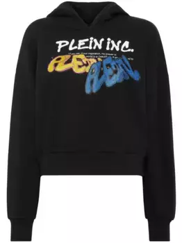 Укороченное худи с логотипом Philipp Plein, черный