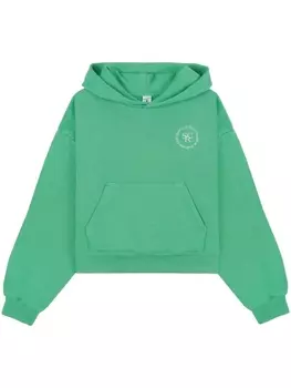 Укороченное худи с принтом SRHWC Sporty & Rich, цвет зеленый