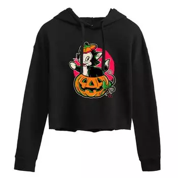 Укороченное худи с рисунком тыквы Disney 100 Juniors Figaro Licensed Character