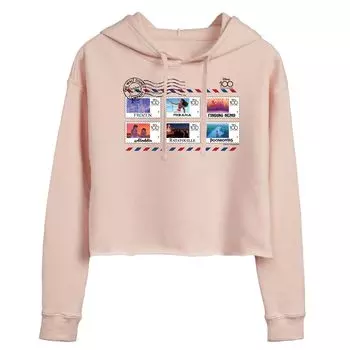 Укороченное худи в сетку Disney 100 Juniors' Stamps Disney