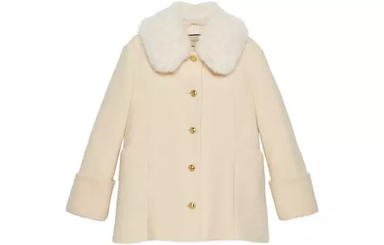 Укороченное пальто женское бежевое Gucci